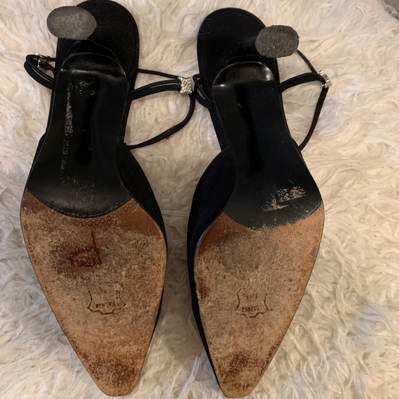 Stuart Weitzman T strap satin heel - Picture 3 of 4